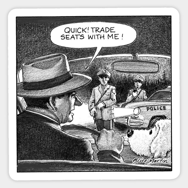 Quick! Trade seats with me! Sticker by blisscartoons